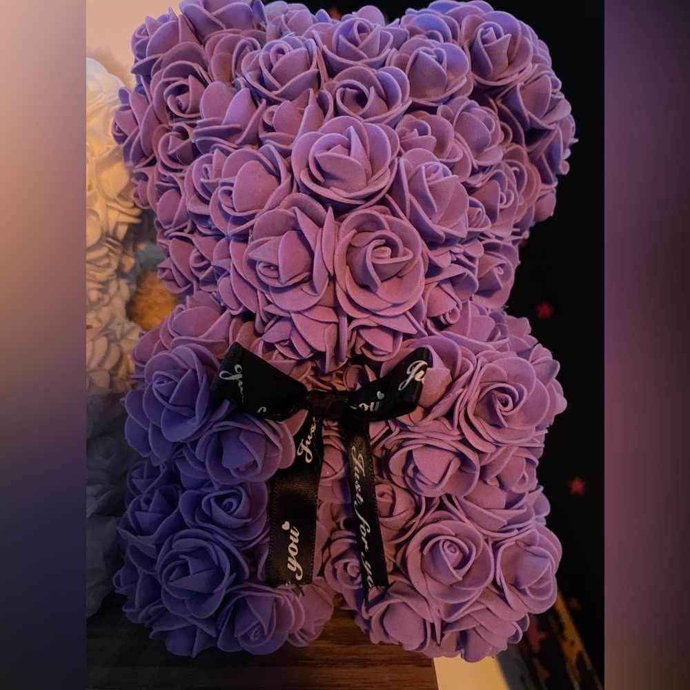 Purple rose bear